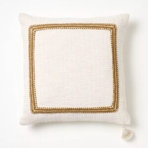 2!! STUDIO MCGEE Embroidered Frame Square Throw Pillow NWT